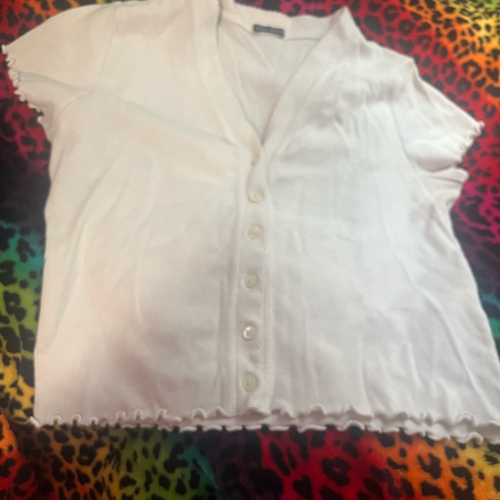 Brandy Melville Cream Button-Down Shirt